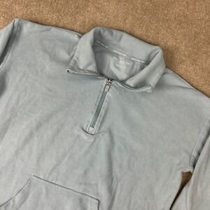 Marc New York by Andrew Marc Sweater Mens Medium Blue Knit Stretch Quarter Zip